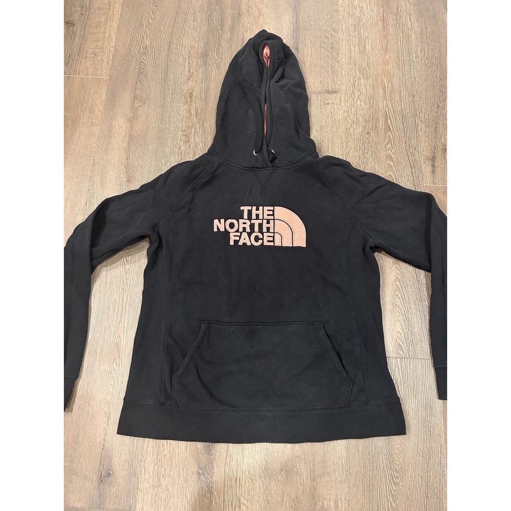 The North Face Womens‎ Black Pink Logo Pullover Hoodie Sweatshirt Size Large - Picture 2 of 9